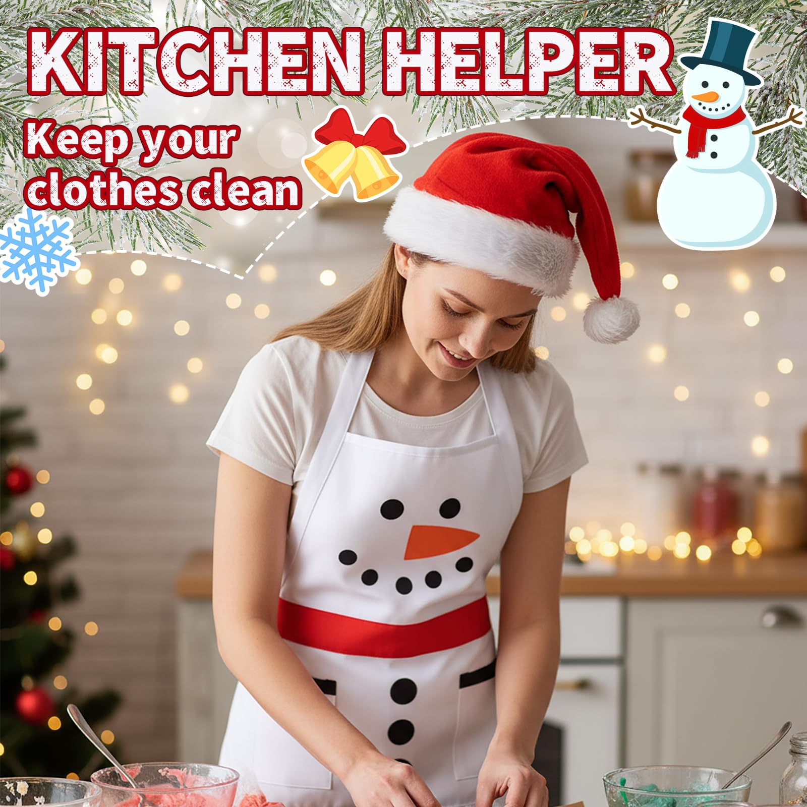 Geyoga winter apron suited for cooking baking crafts and seasonal celebrations