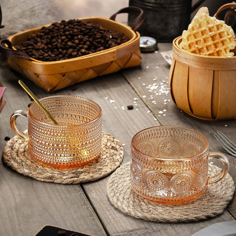 Gezzeny amber glass mug highlighting clear glass and durability