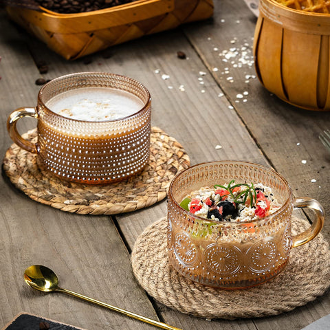 Gezzeny Vintage raindrops embossed mug for everyday tea