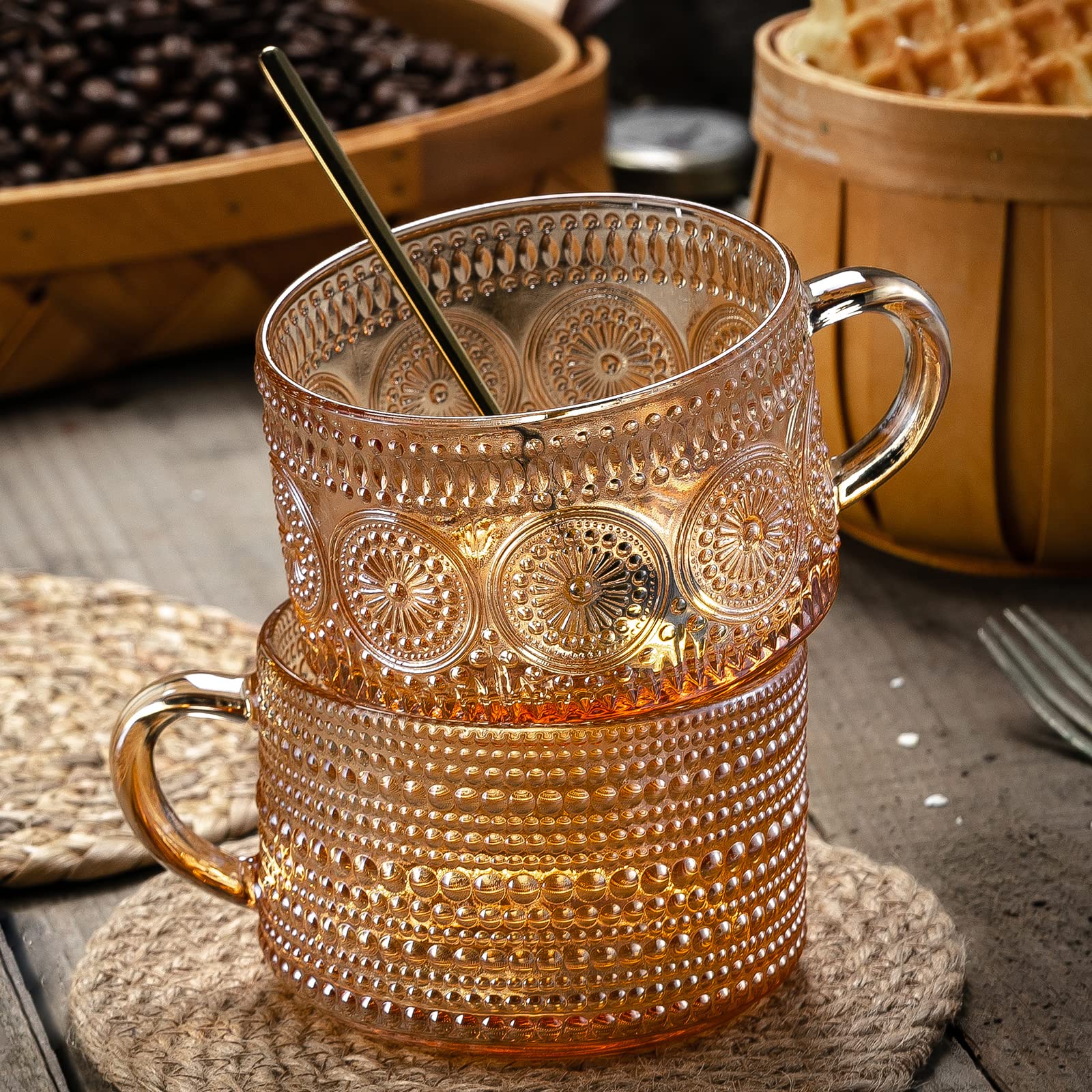 Gezzeny mug set includes two spoons for convenient mixing