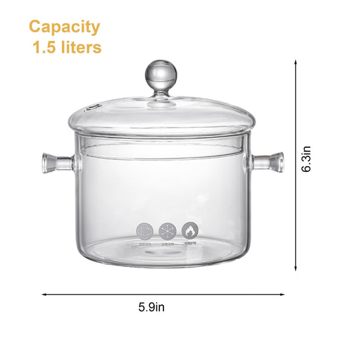 GFZYHEBEI clear borosilicate pot shows ingredients as they simmer
