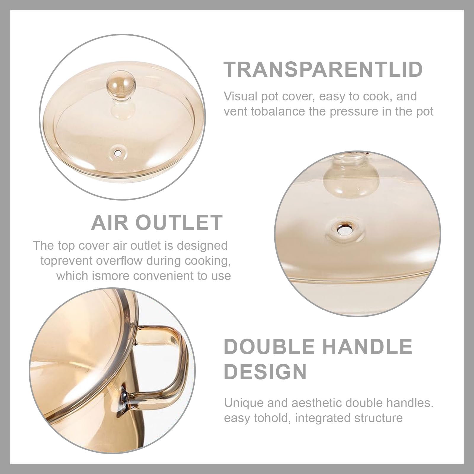GFZYHEBEI glass pot with vented lid lets steam escape to prevent overflow.