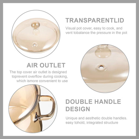 GFZYHEBEI glass pot with vented lid lets steam escape to prevent overflow.