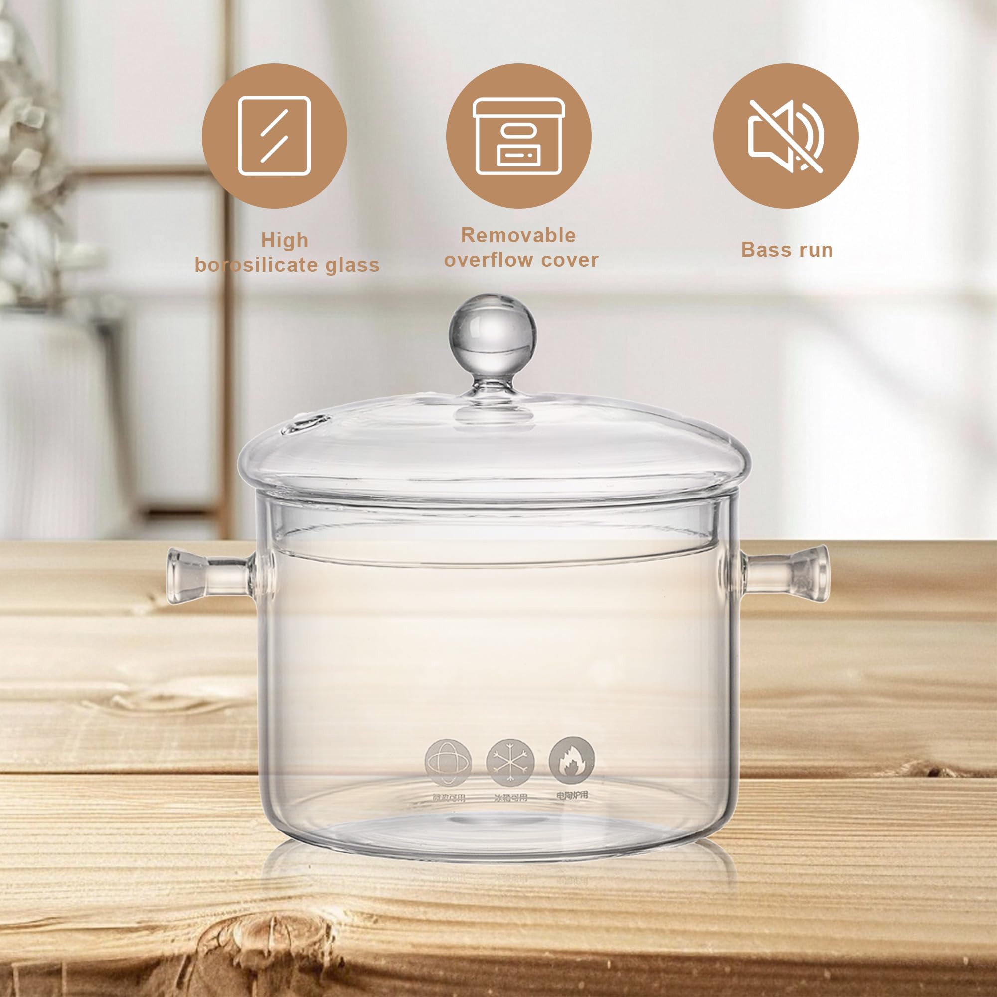GFZYHEBEI versatile glass pot for soups and stews with clear visibility