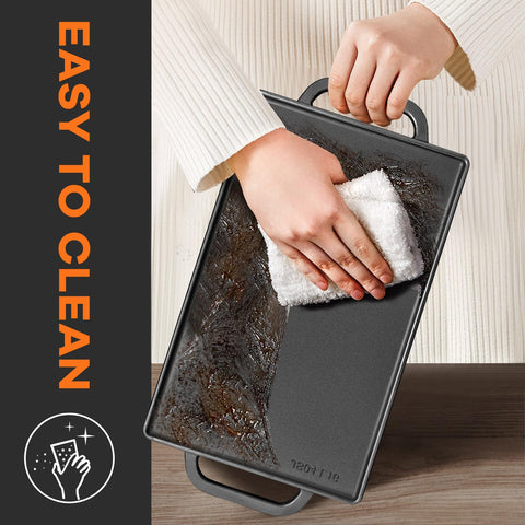 GGC cast iron griddle heats evenly and retains flavors for rich browning.