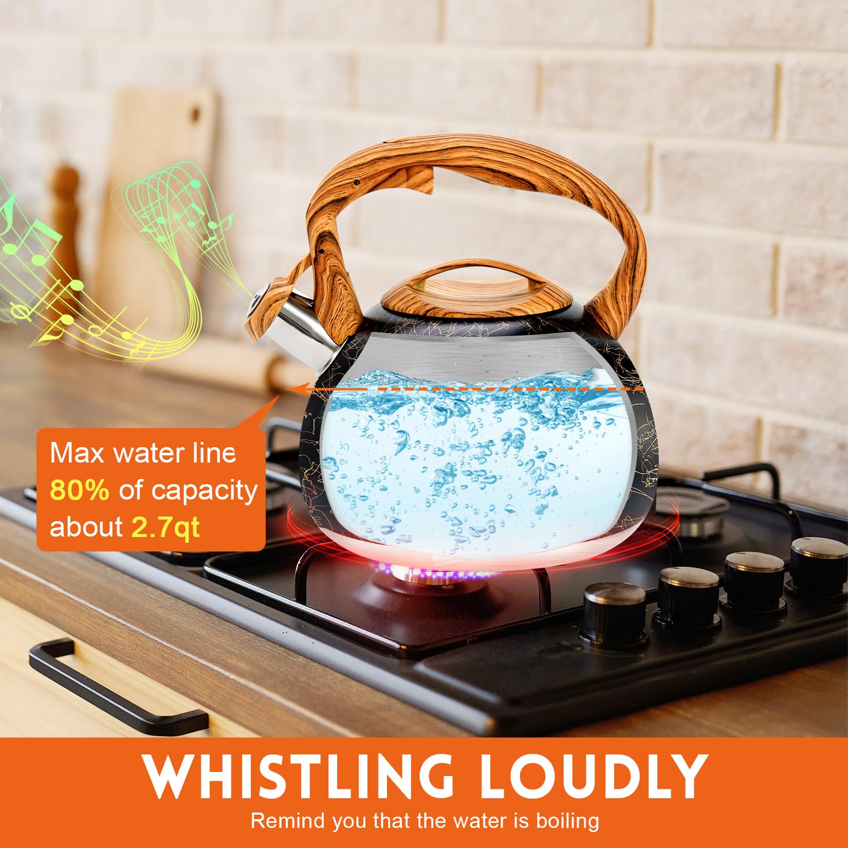 GGC Tea Kettle 3L capacity supports family gatherings and busy mornings.