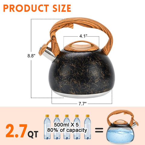 GGC Tea Kettle whistle in action signals boiling, enabling multitasking.