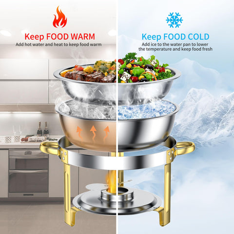 GGIU durable stainless steel chafer set withstands busy events while preserving food quality.
