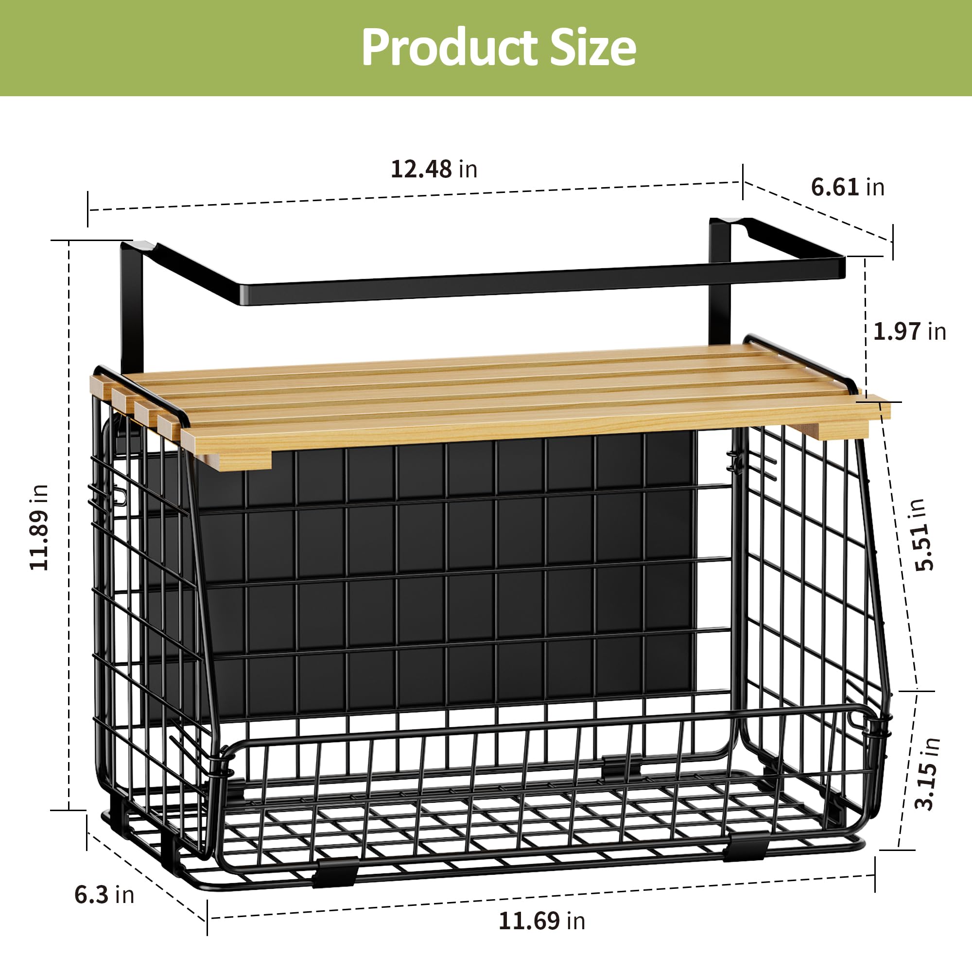 GGIU magnetic shelf with wooden lid adding warmth to kitchen storage