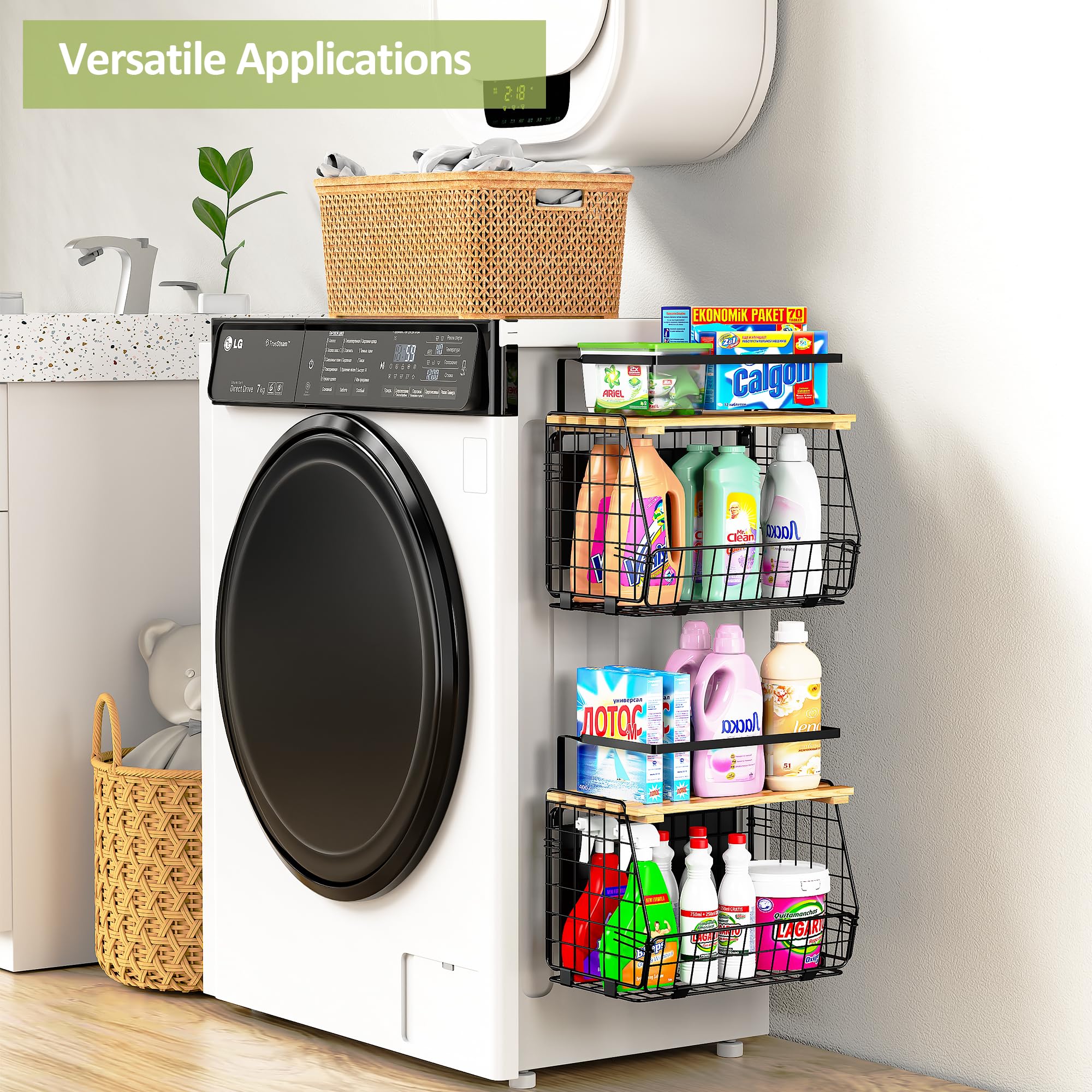 GGIU multi-use magnetic shelf—adapts to fridges, washers, or cabinets.