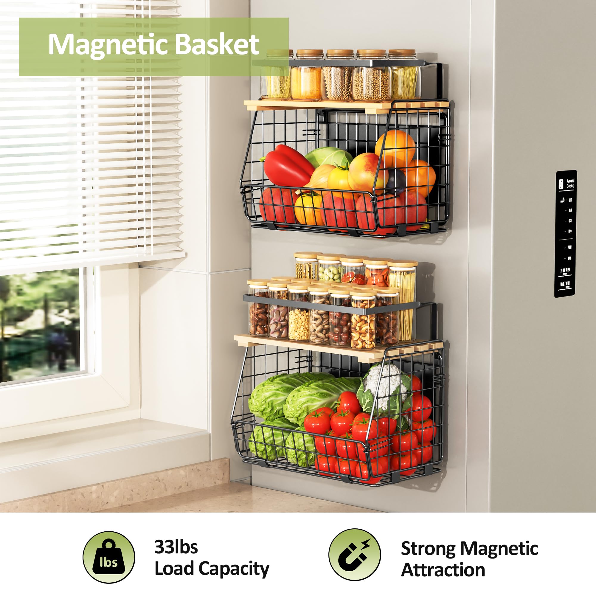 GGIU top guardrail magnetic shelf—extra space for spices or mugs.