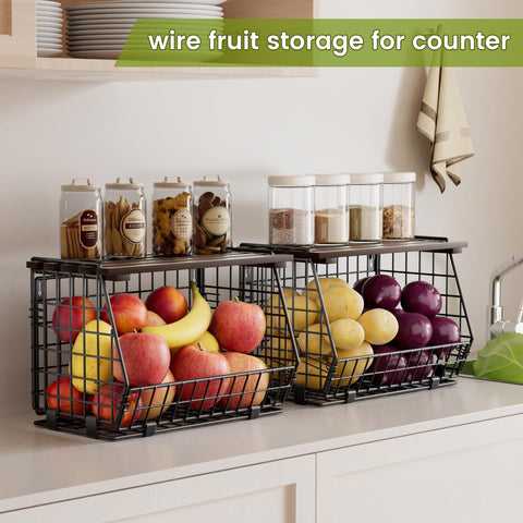 GGIU 3-pack wire baskets on countertop boost organization and clutter-free counters