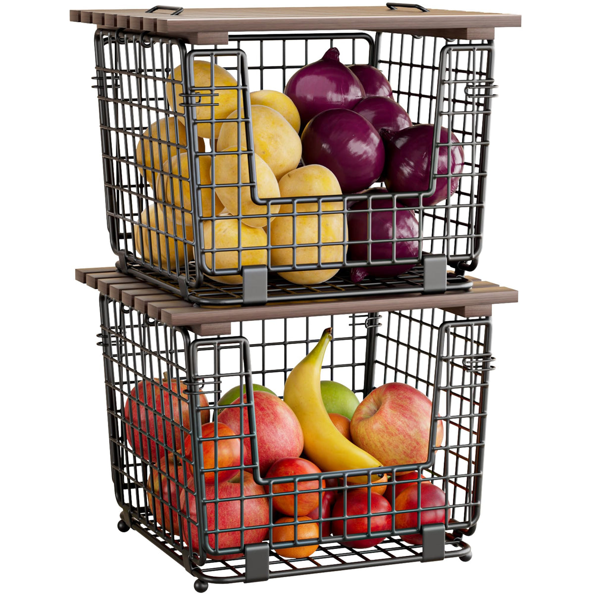GGIU Wire Storage Basket on countertop for easy access to fresh produce.