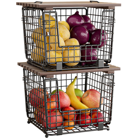 GGIU Wire Storage Basket on countertop for easy access to fresh produce.