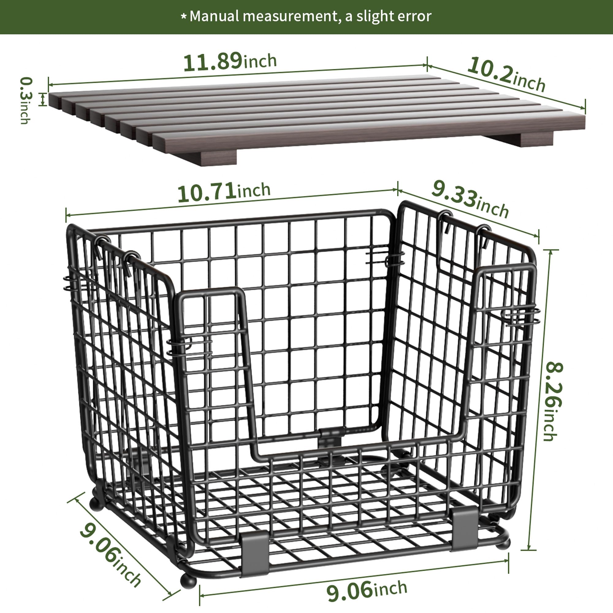 GGIU basket with non-slip feet staying stable on a surface.