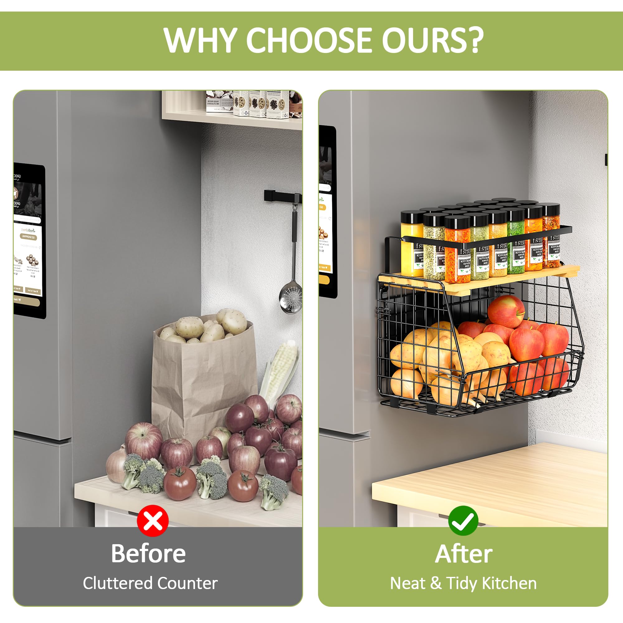 GGIU wood lid magnetic shelf—adds warm style while keeping items accessible.