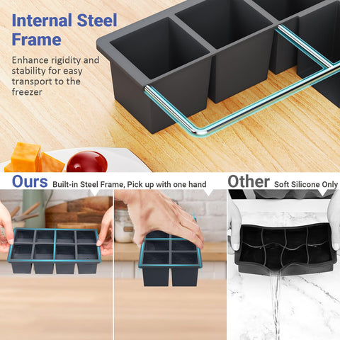 GGOW big-silicone-ice-cube-tray dishwasher-safe image signals easy cleanup after parties.