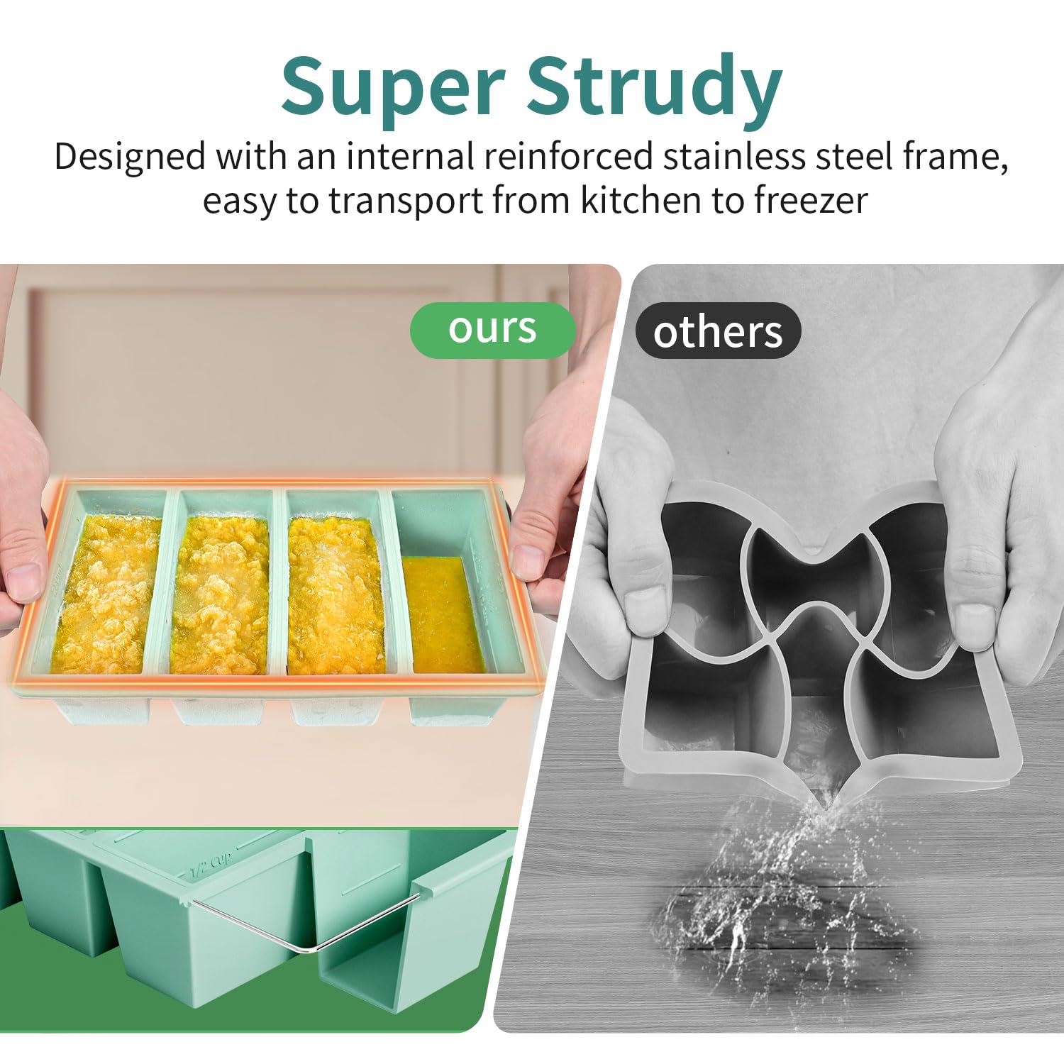 Dishwasher-safe and oven-safe silicone tray designed for easy cleanup and reheating.