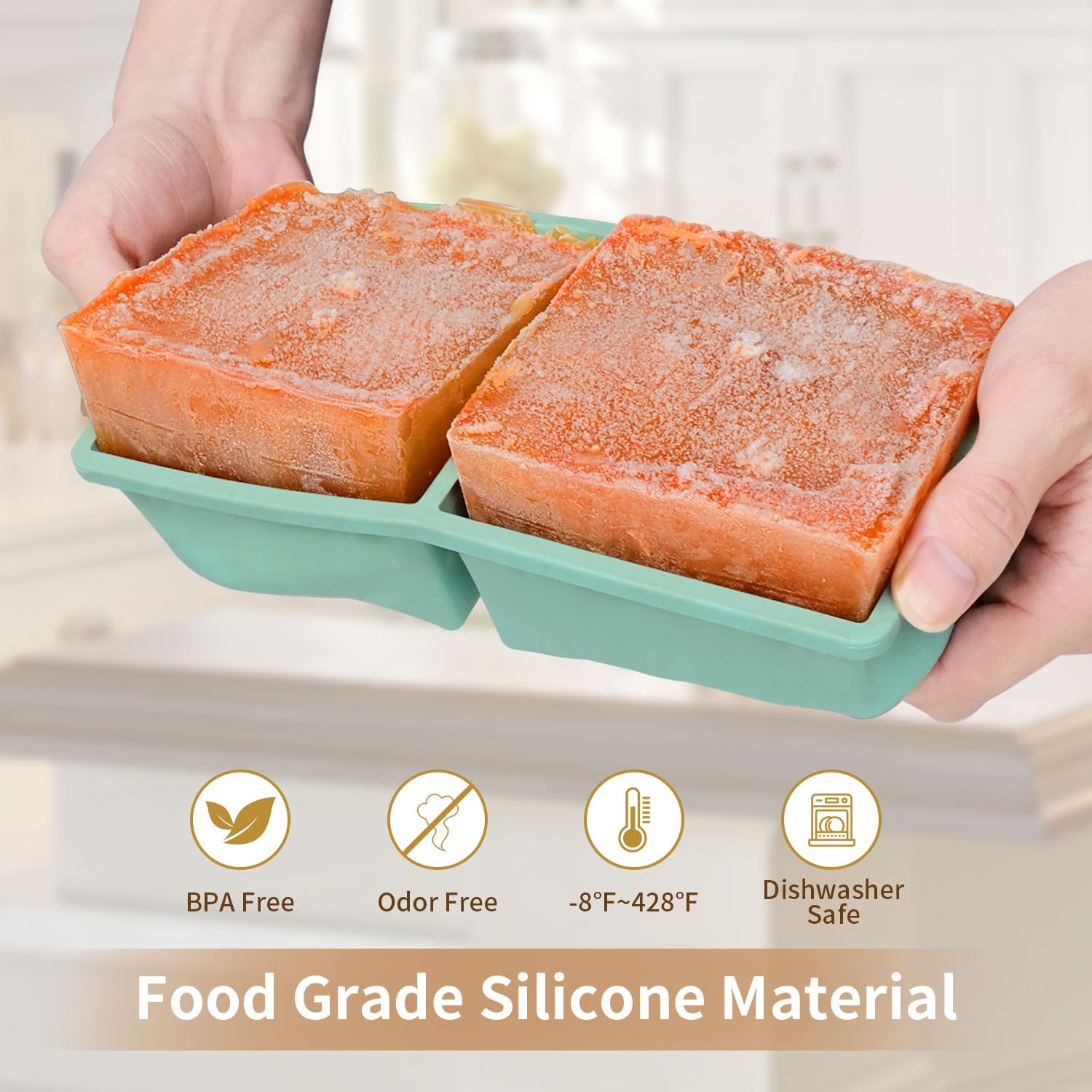 GGOW food-grade silicone safe for dishwasher, oven, and freezer.