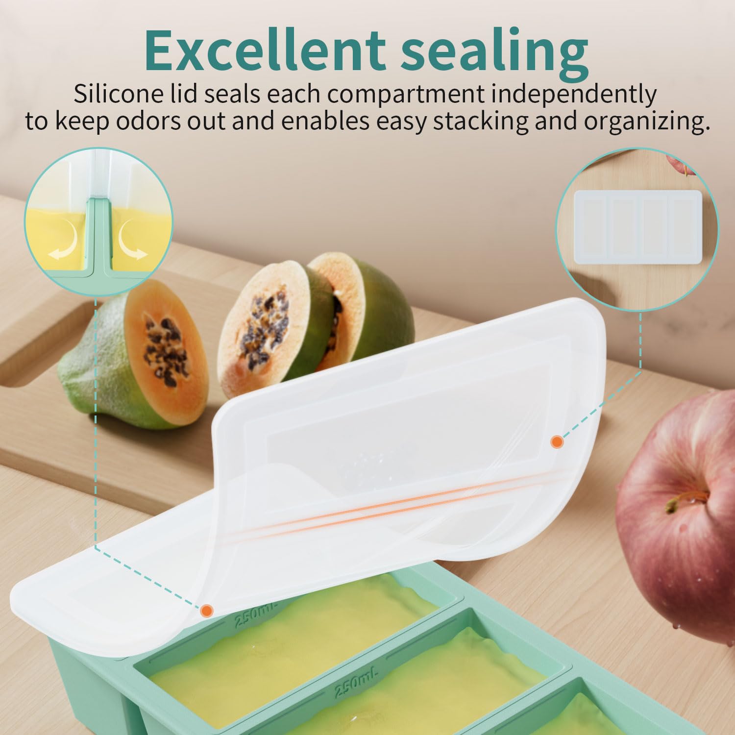 Versatile GGOW tray suitable for soups, stocks, sauces, broths, and leftovers.
