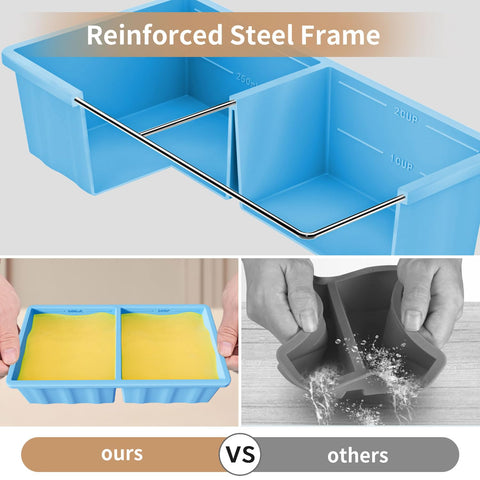 GGOW two-cup freezer tray offers easy-release cubes with a non-stick surface for quick portion pop-out.