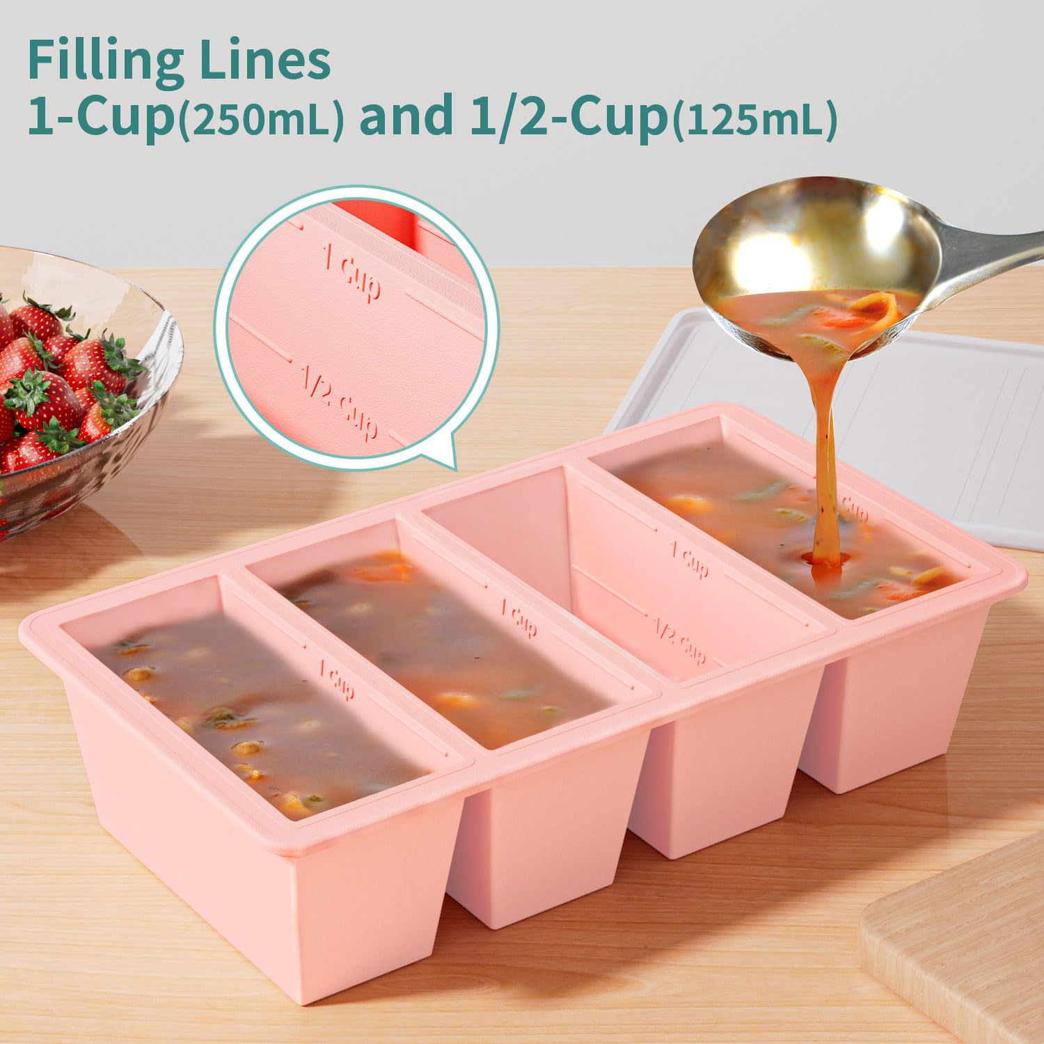 GGOW silicone freezer tray easy release feature helps pop cubes cleanly