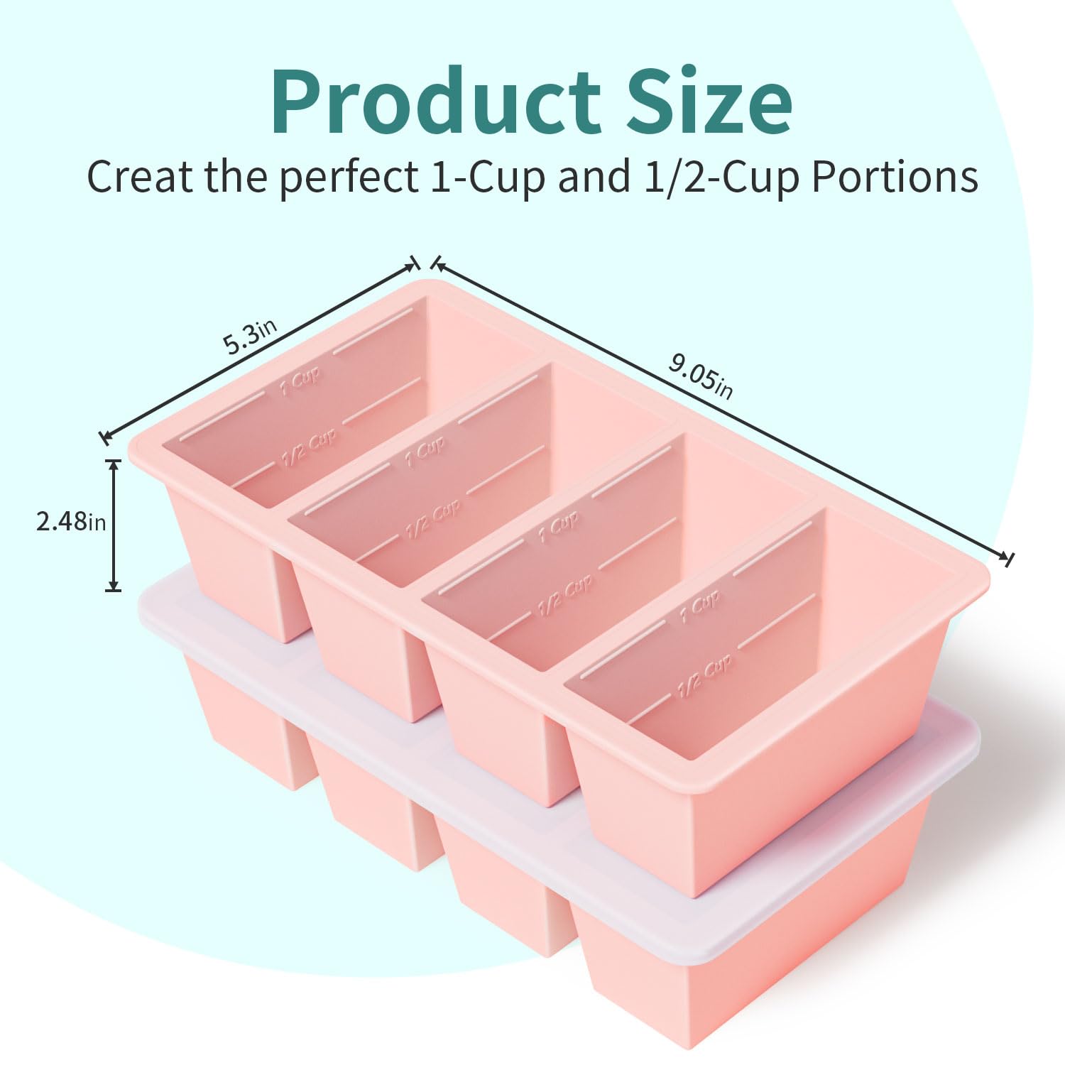 GGOW silicone freezer tray with lid on keeps contents secure during storage