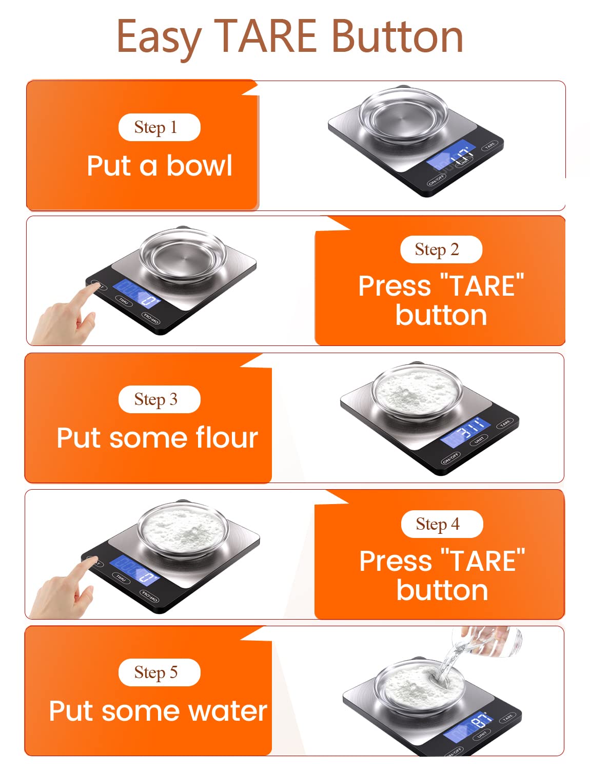 GGQ Food Scale non-slip rubber feet keep it stable