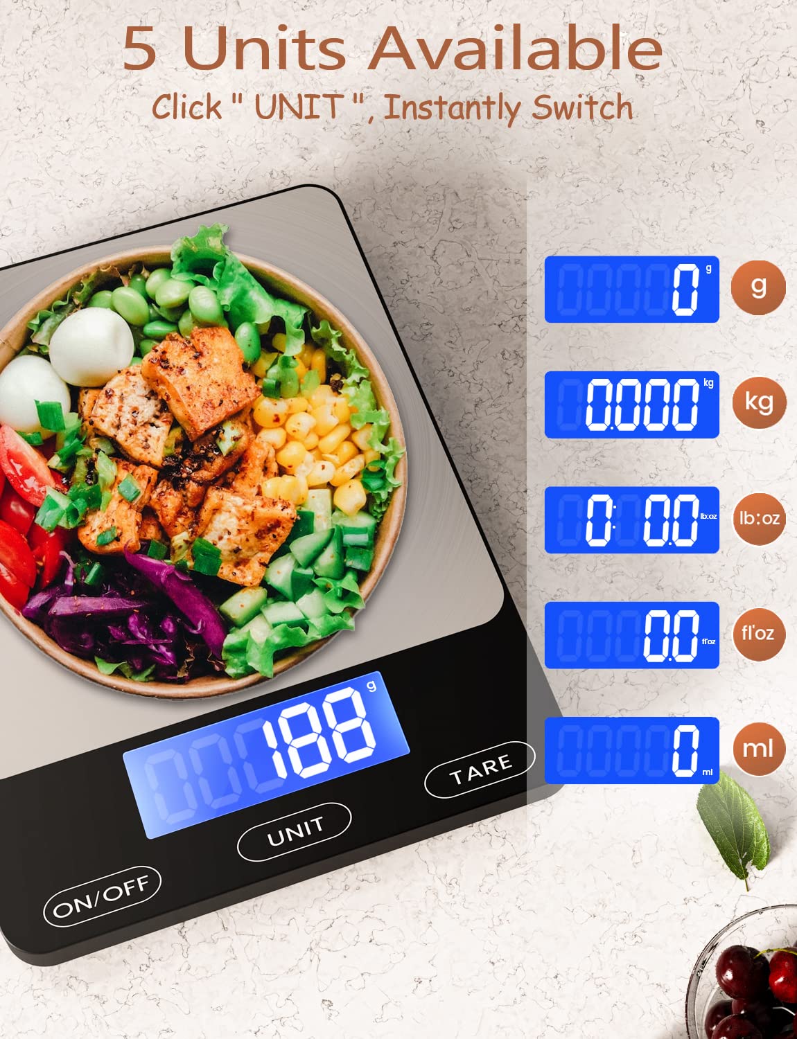GGQ Food Scale stainless steel kitchen panel easy to clean