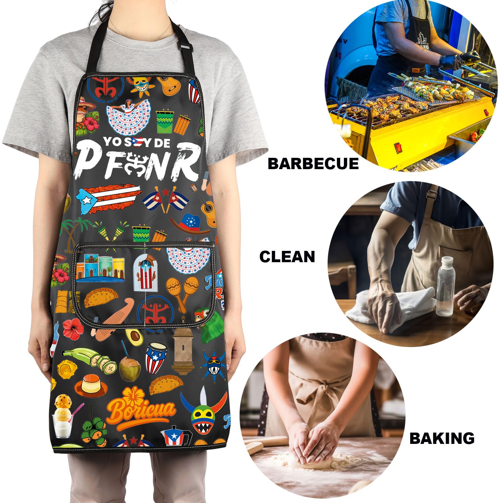 G2TUP Puerto Rico cooking apron makes a thoughtful gift for cooking lovers.