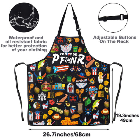 G2TUP Puerto Rico cooking apron waterproof and oil resistant fabric.