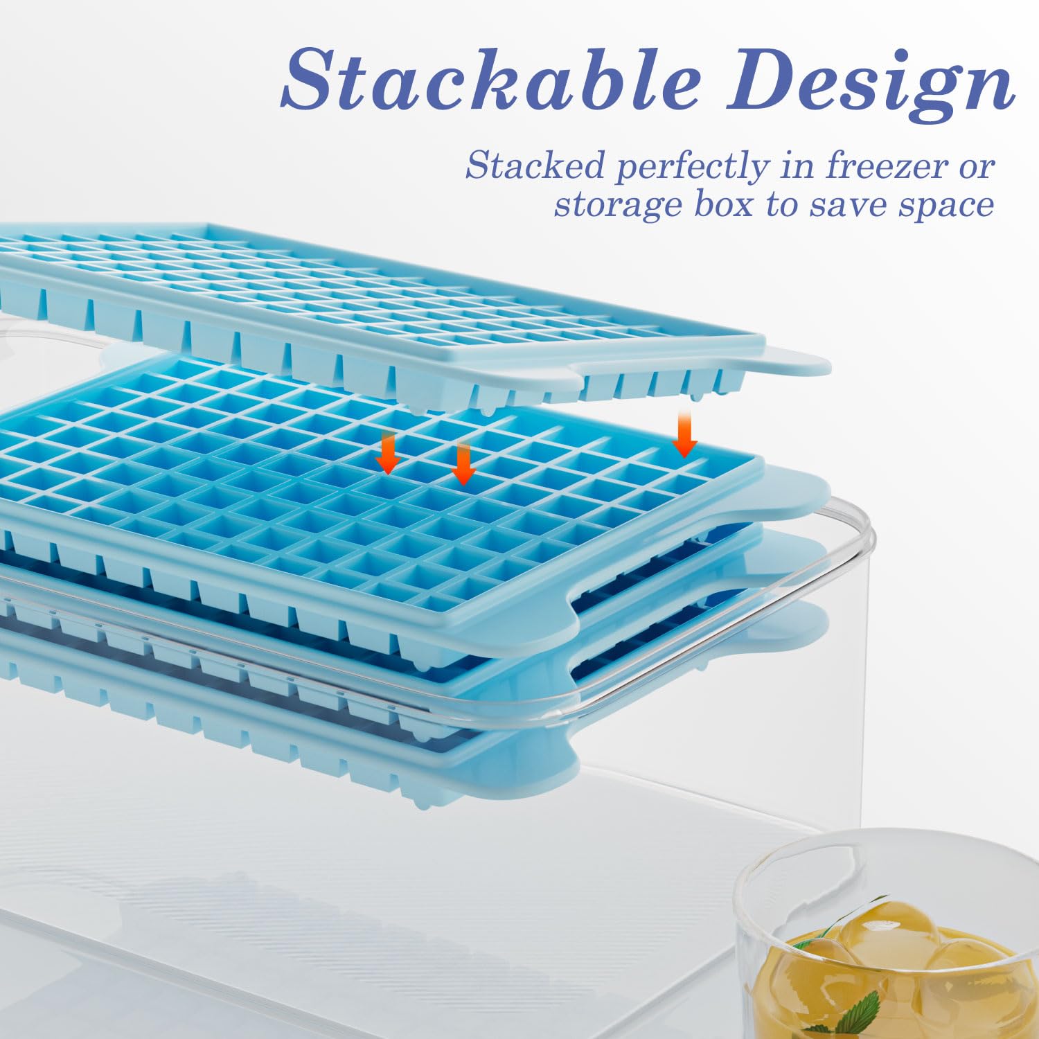GGUW ice tray releasing small nugget cubes in action.