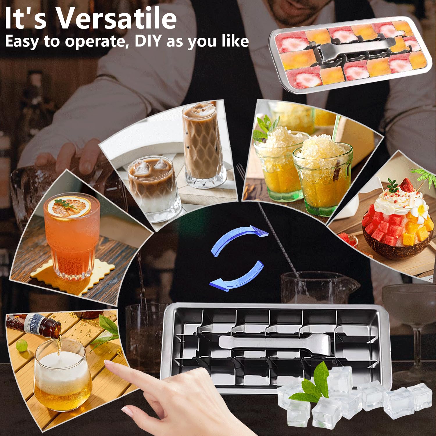 GHAHILI easy-clean metal tray that resists odors and stains.