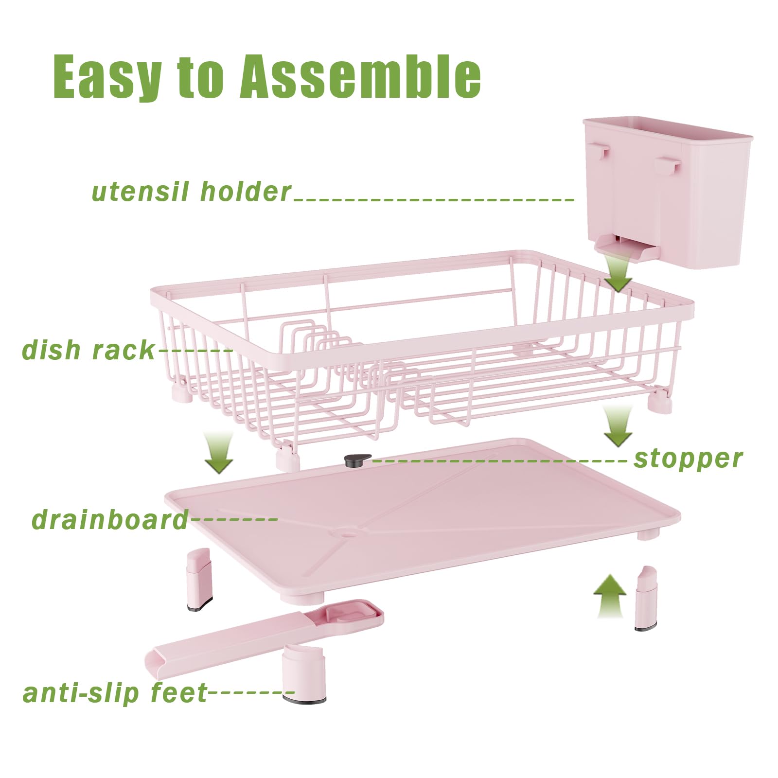 GHERISN dish rack easy-assembly design for quick setup.