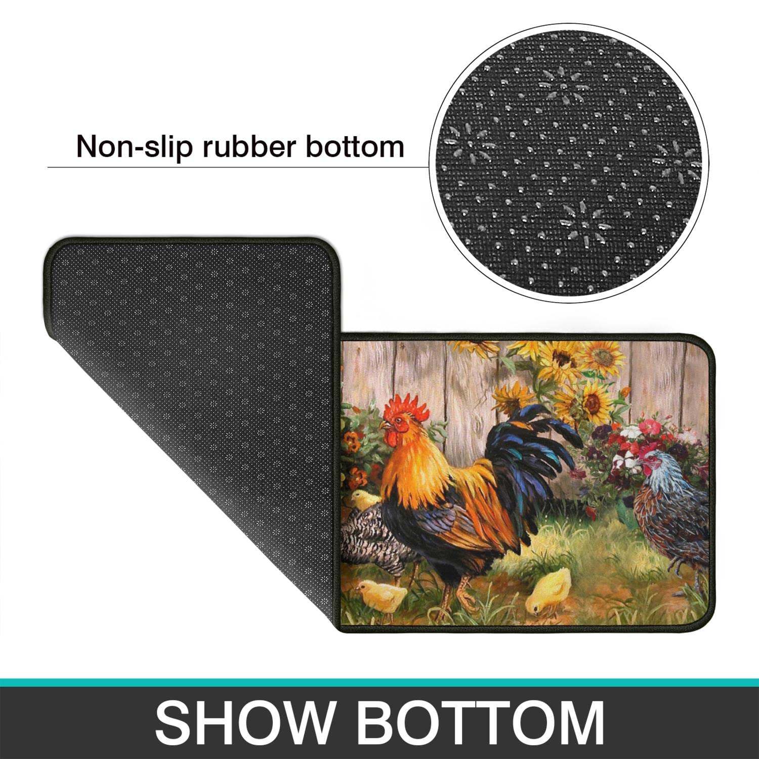 Ghroiep machine-washable kitchen mat for easy cleaning and everyday use.