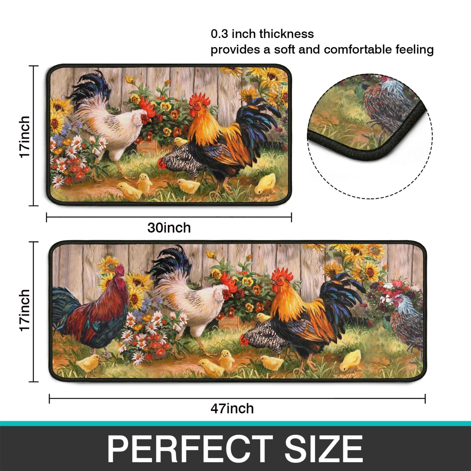 Ghroiep microfiber kitchen mat close-up highlights absorbent, quick-clean fibers.