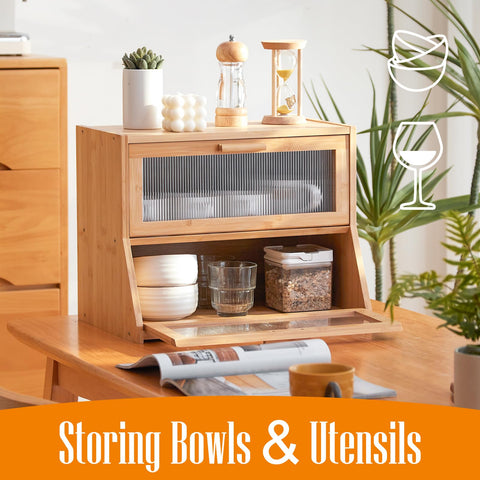 GHWIE bread box with tight-sealed doors preserves freshness for days.