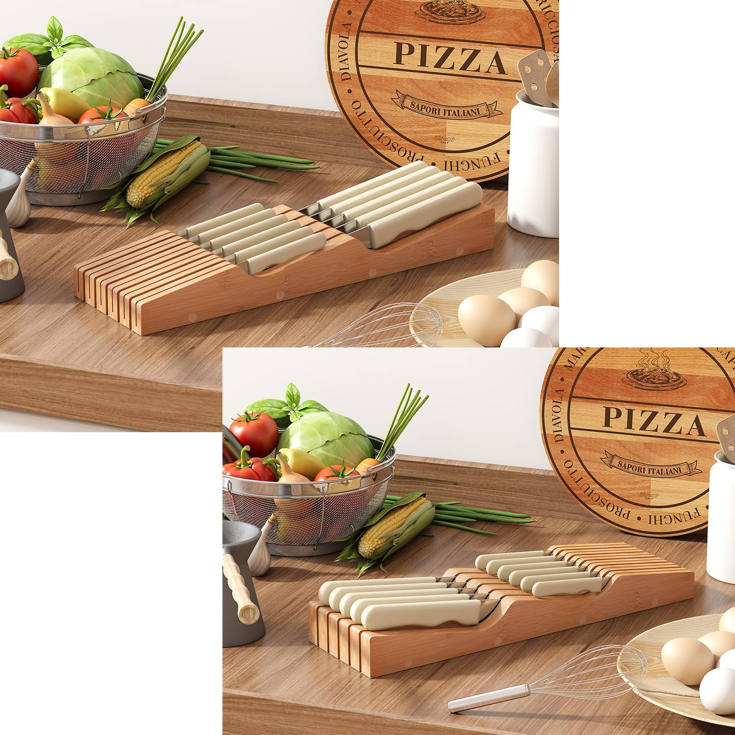 GHWIE drawer-access knife organization offers quick reach and safety