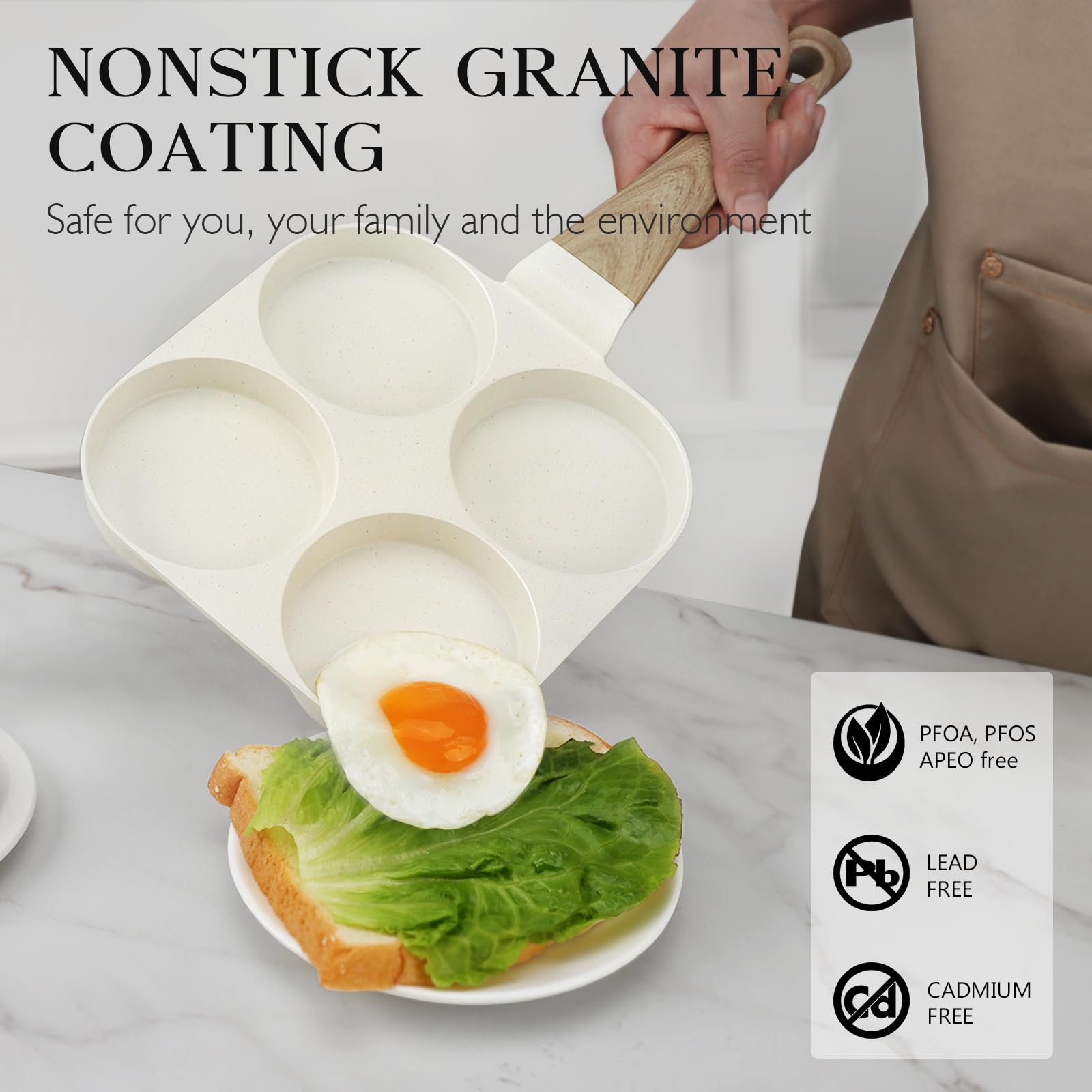 GiPP 4-cup omelette pan on gas stove for fluffy eggs.