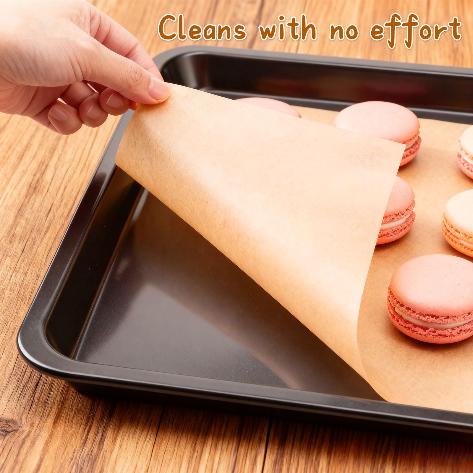 Giaceaw parchment in oven, cookies browning with clean edges.