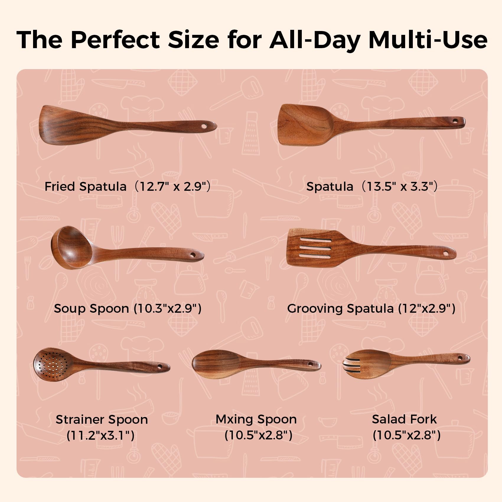 GianAbor teak wood salad fork for tossing greens safely.