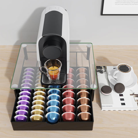 Gianotter extra-large capacity pod tray holds 40 large or 60 small Vertuo pods