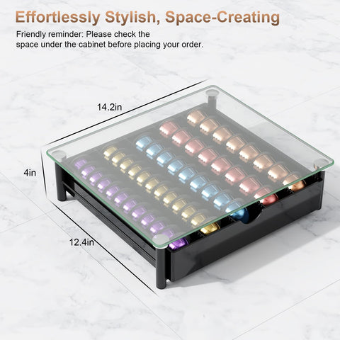 Gianotter transparent front panel highlighting large pod capacity for Vertuo pods