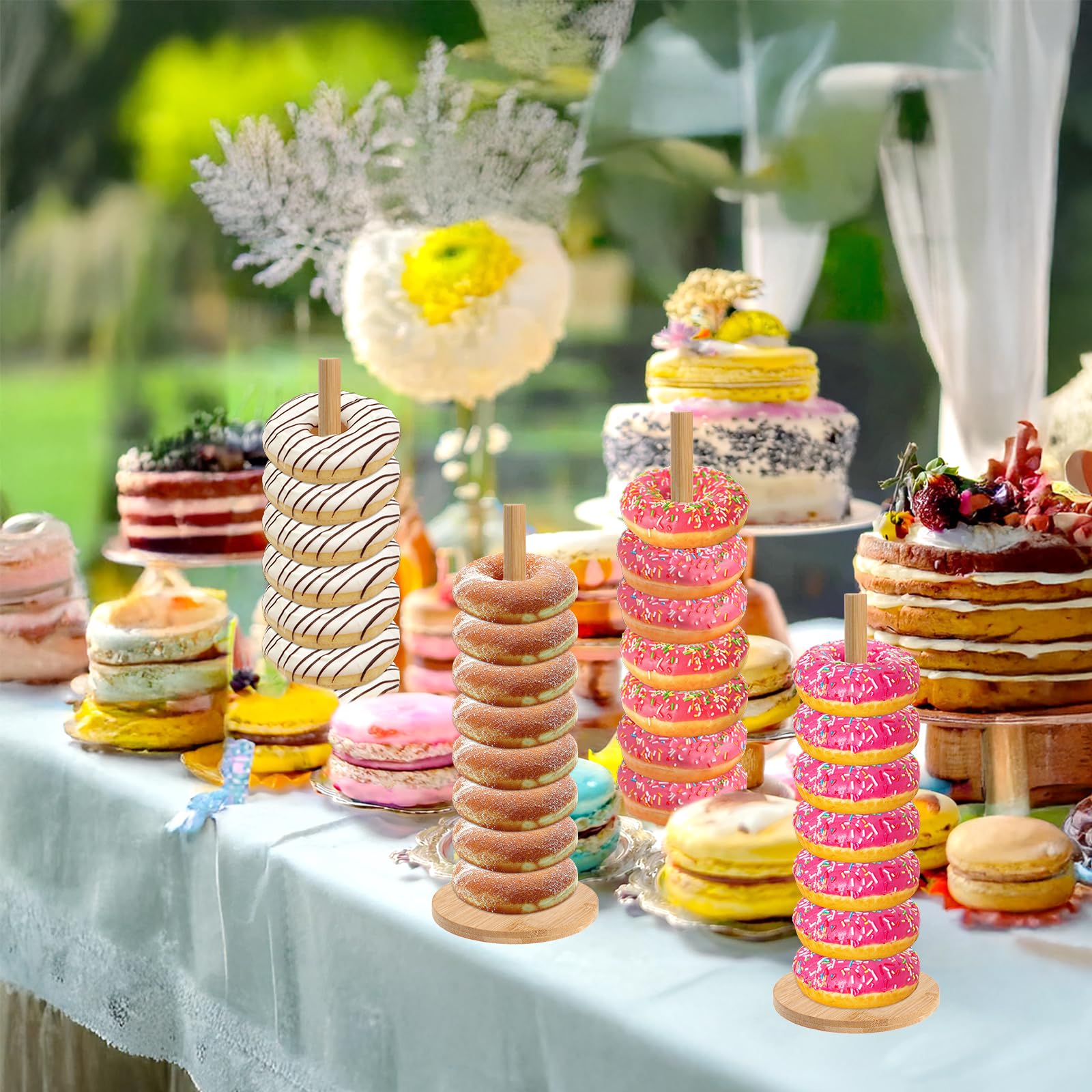 Giantree donut stand donut-bagel-display creates a stylish centerpiece for treats