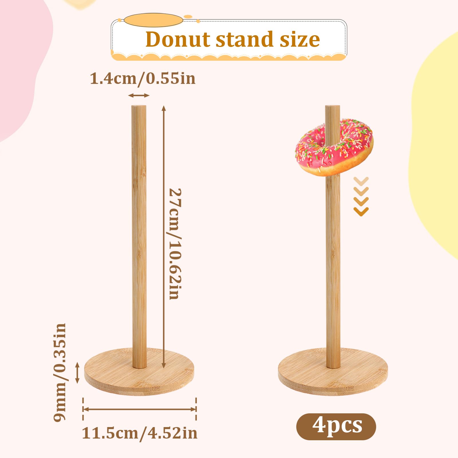 Giantree donut stand pole length supports tall, eye-catching dessert towers
