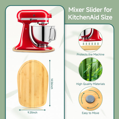 GIASSVIO bamboo mixer slider protects countertops during routine mixing