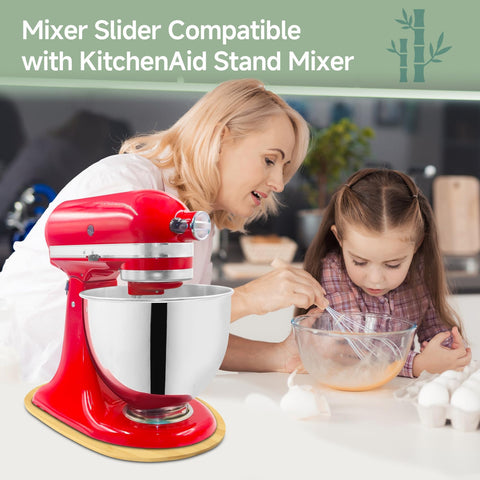 GIASSVIO bamboo mixer slider stored and ready to operate on the counter