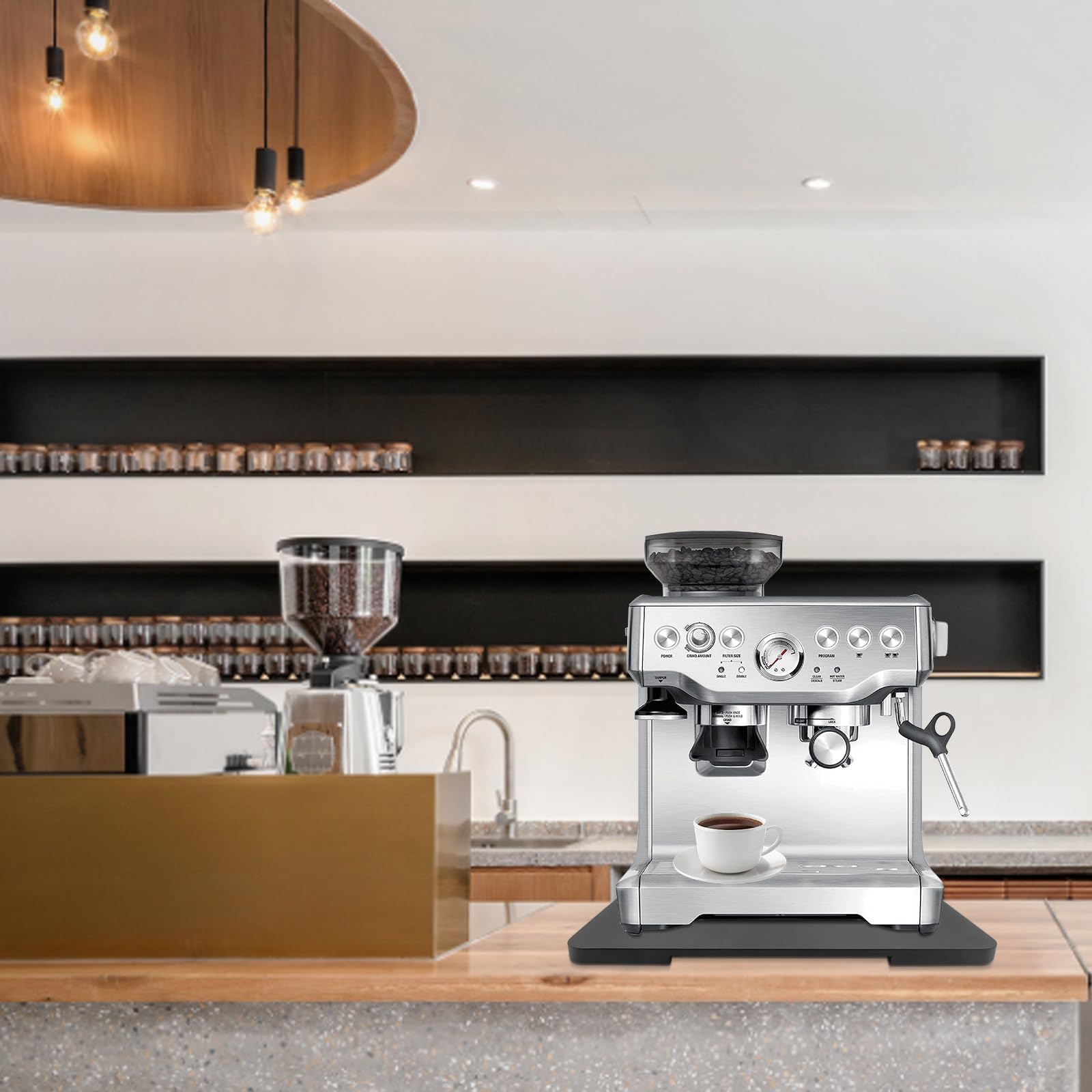 Easy access to refilling your coffee pot with the GIASSVIO sliding tray