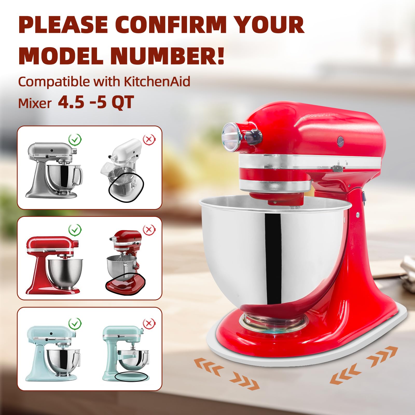 GIASSVIO mixer slider compatible with 4.5-5 qt tilt-head KitchenAid for easy operation