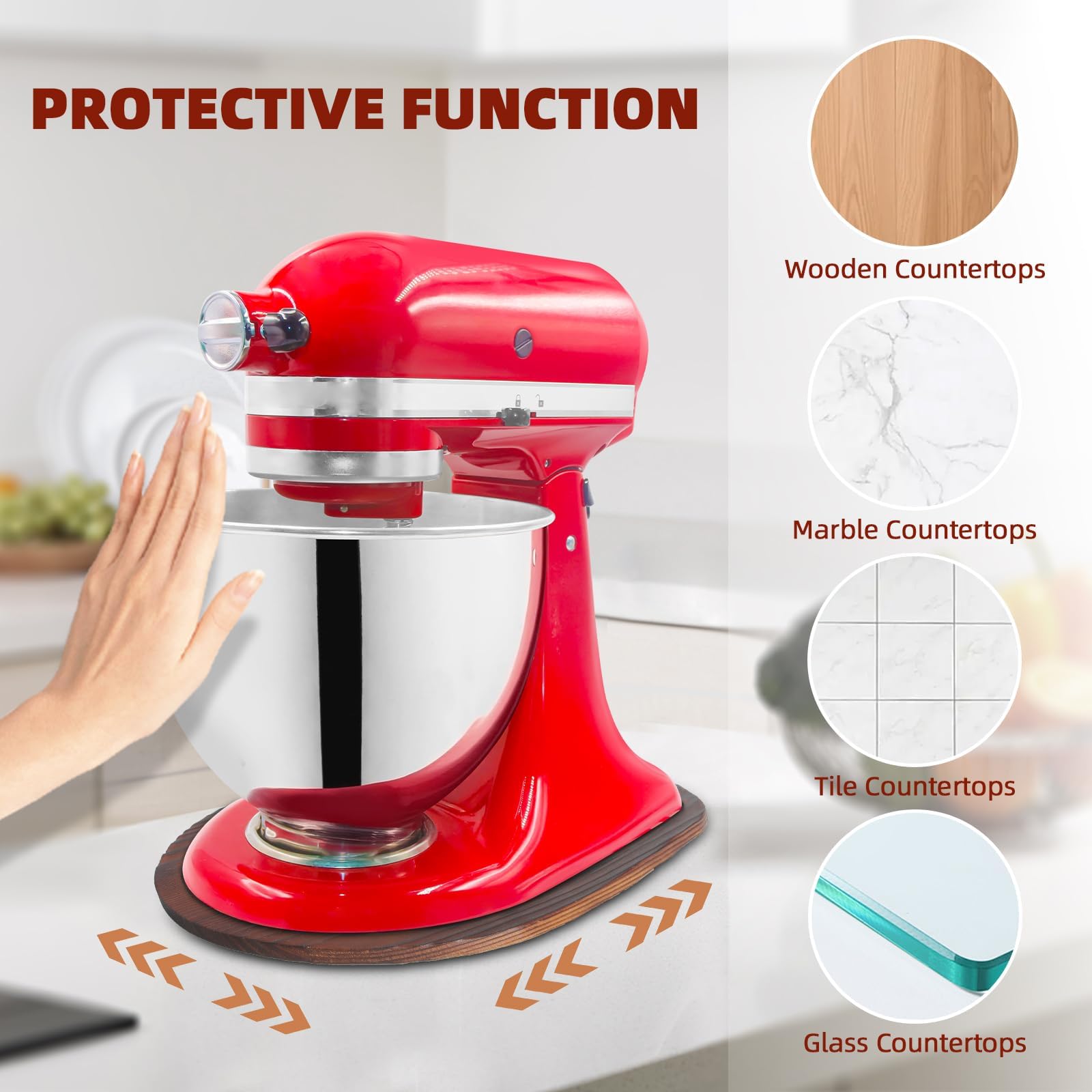 GIASSVIO natural wood finish tray demonstrates anti-scratch surface for countertops